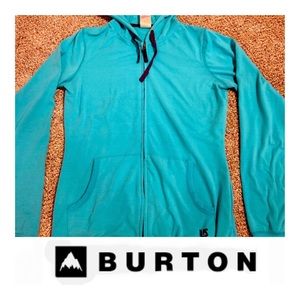 Burton zip-up hoodie, size Small, aqua & purple, EUC